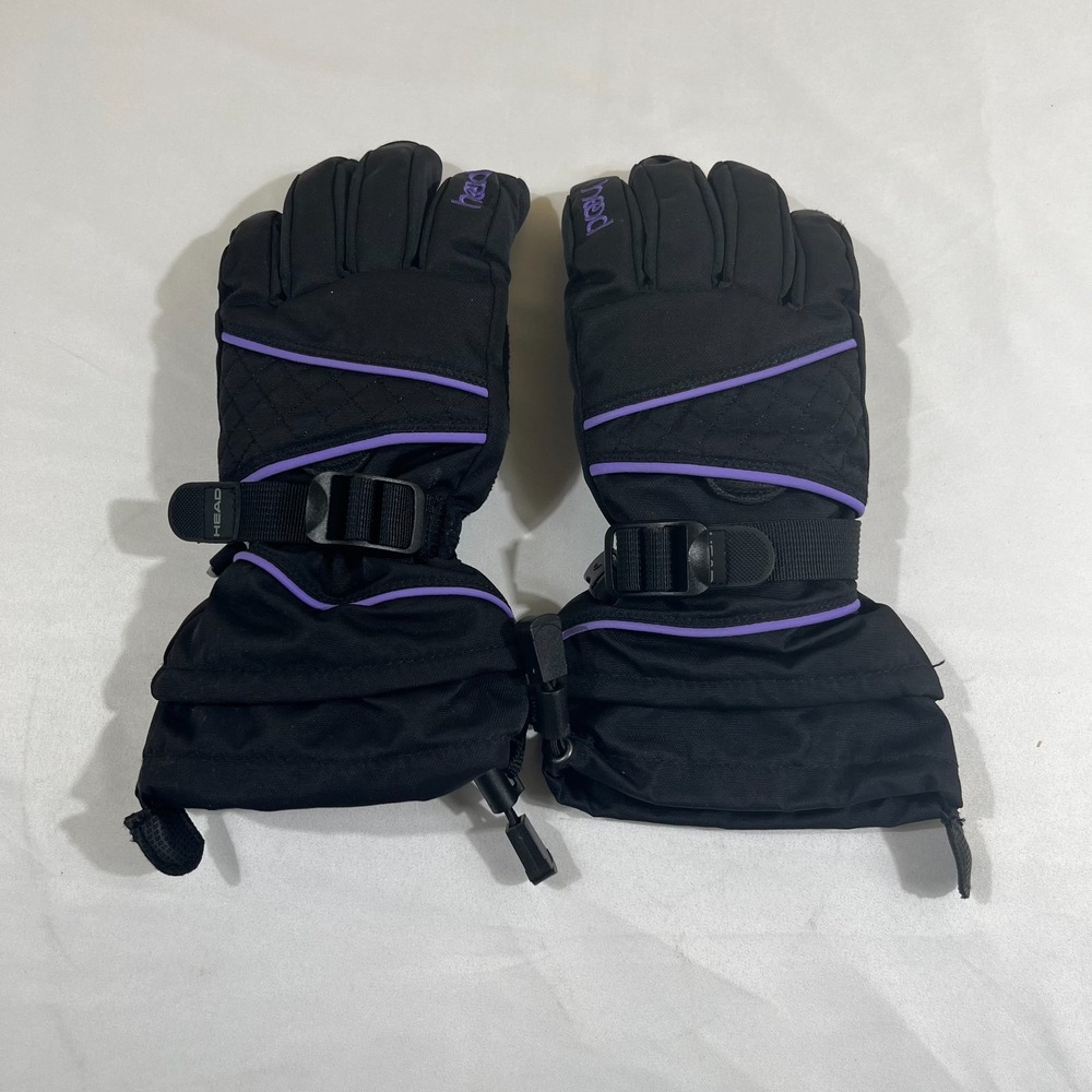 Head Women's Ski Snowboard Gloves Black Purple Winter Waterproof Gorpcore Size M